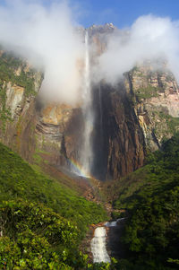 Scenic view of waterfall