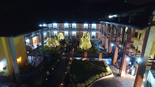 View of illuminated building at night