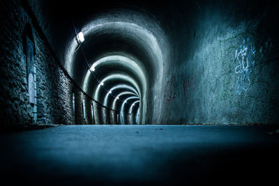 View of illuminated tunnel