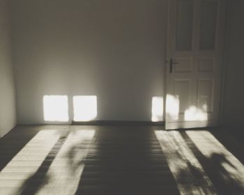 View of empty hardwood floor at home