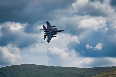 Fighter plane at mach loop in south wales