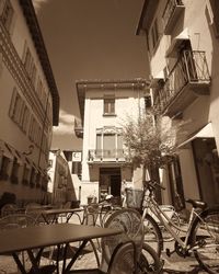 Low angle view of buildings against sky