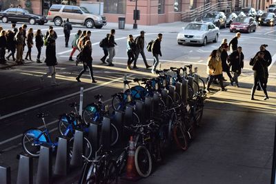 Cars on road in city