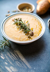 Close-up of food in bowl on table