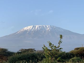 Scenic view of snowcapped mountain against sky
mount kilimanjaro