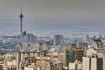 Aerial view of buildings in city