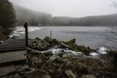 Scenic view of rocks during winter