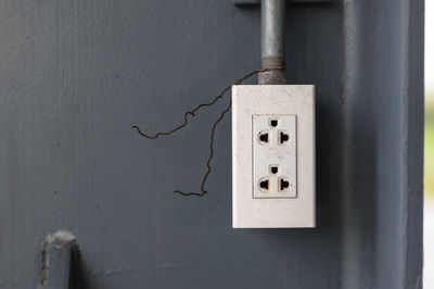 Close-up of electronic socket booth