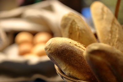 Close-up of bread in store