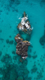 High angle view of sea