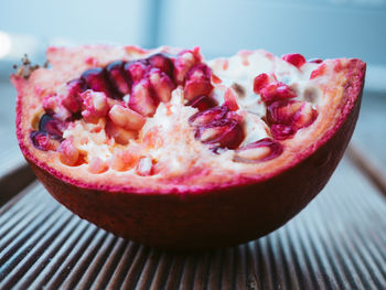 Close-up of strawberry on table