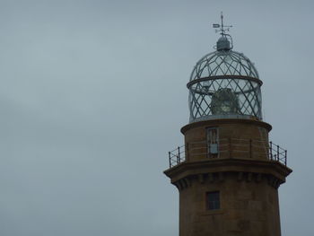 Low angle view of lighthouse against sky