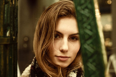 Close-up portrait of young woman