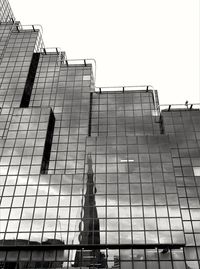 Low angle view of buildings against clear sky