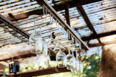 Close-up of glass bottles