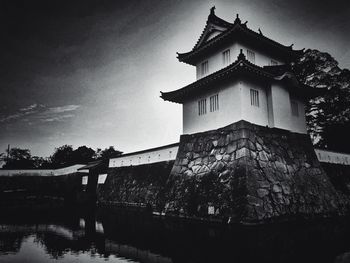 Low angle view of old building against sky