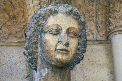 Close-up of old statue