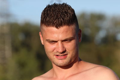 Close-up portrait of young man