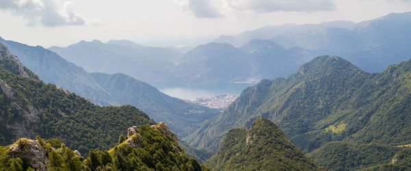 Panoramic view of mountains against sky