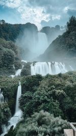 Scenic view of waterfall