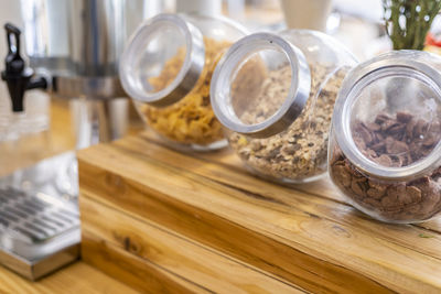 High angle view of coffee on table