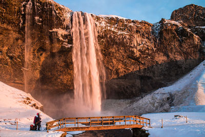 Scenic view of waterfall