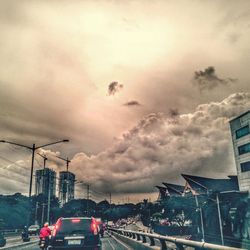 Cloudy sky over city