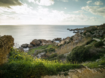 Scenic view of cloudy sky over sea