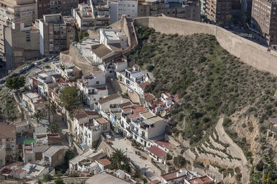 High angle view of town