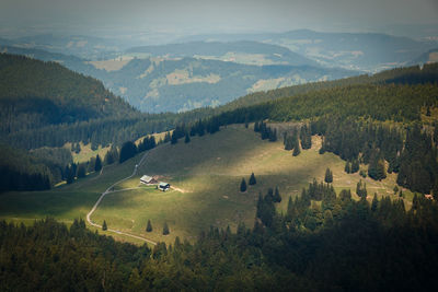 High angle view of landscape against sky