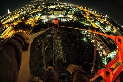 View of illuminated cityscape at night