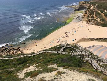 High angle view of beach