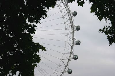 Low angle view of ferris wheel against clear sky