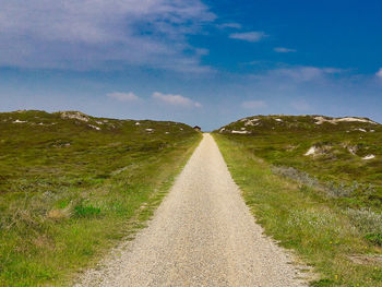 Surface level of road along countryside landscape