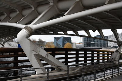 Bridge in city against sky