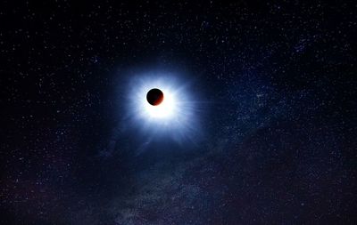 Low angle view of moon in sky