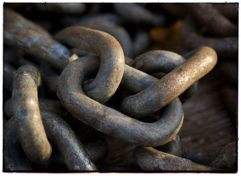 Close-up of rusty chain