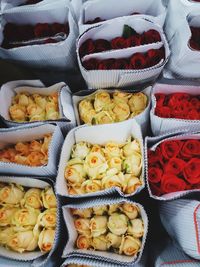 High angle view of vegetables for sale