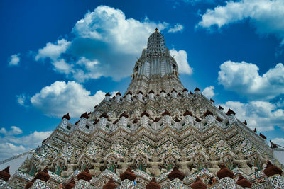 Low angle view of traditional building against sky