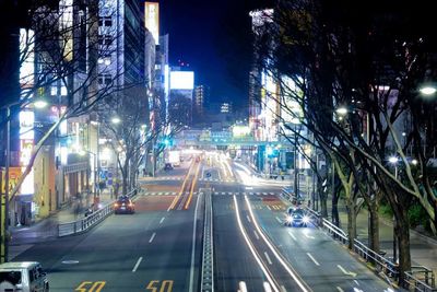 Traffic on road at night