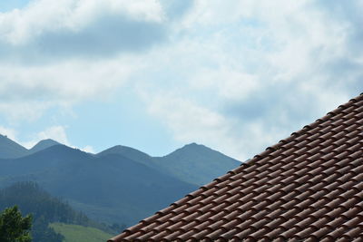 Roof against mountains