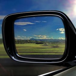 Reflection of clouds in mirror