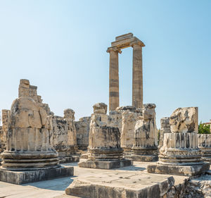 Old temple against clear sky