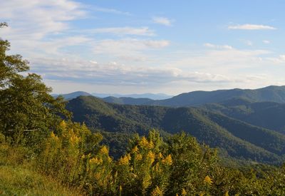 Scenic view of mountains against sky