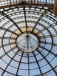 Low angle view of skylight in building