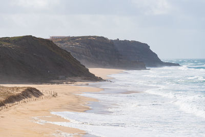 Santa rita beautiful big and empty beach in portugal