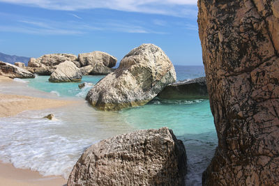 Glimpse from cala mariolu in the beautiful gulf of orosei in sardinia