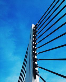 Low angle view of suspension bridge