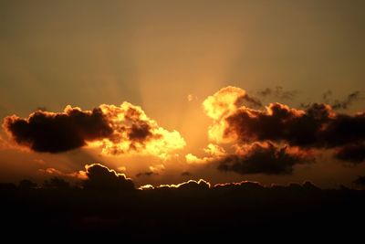 Low angle view of sky during sunset