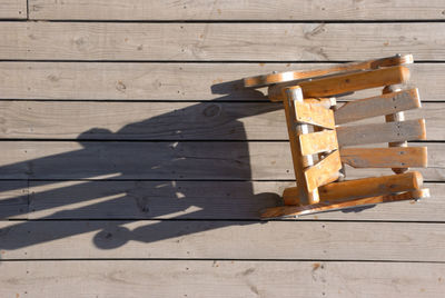 Close-up of wooden table